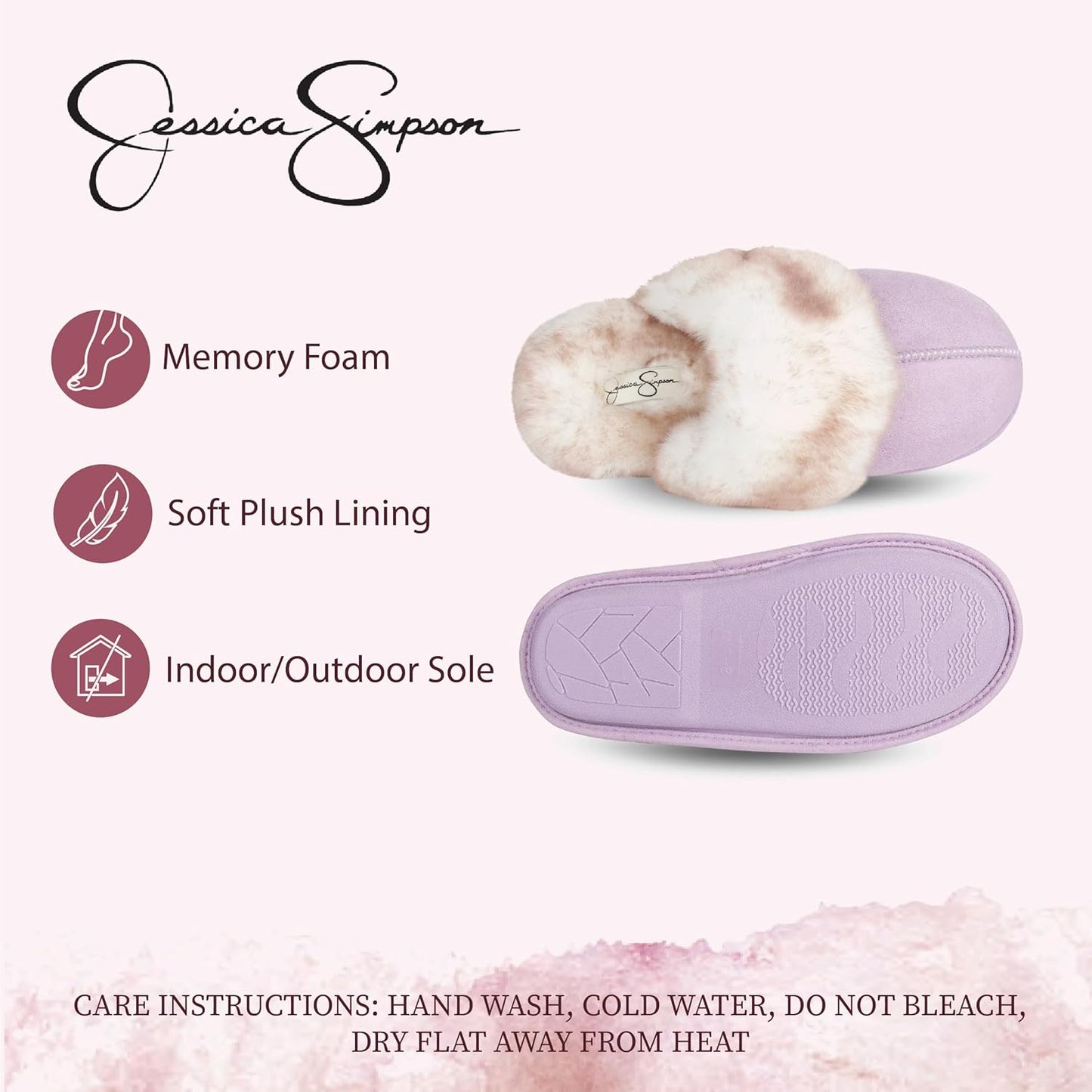 Women'S Comfy Faux Fur House Slipper Scuff Memory Foam Slip on Anti-Skid Sole